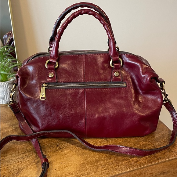 Patricia Nash Calasetta Leather Top Handle Crossbody Satchel Oxblood